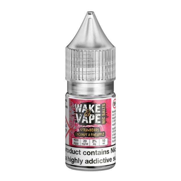 Wake & Vape Strawberry, Coconut & Pineapple 10ml Nic Salt