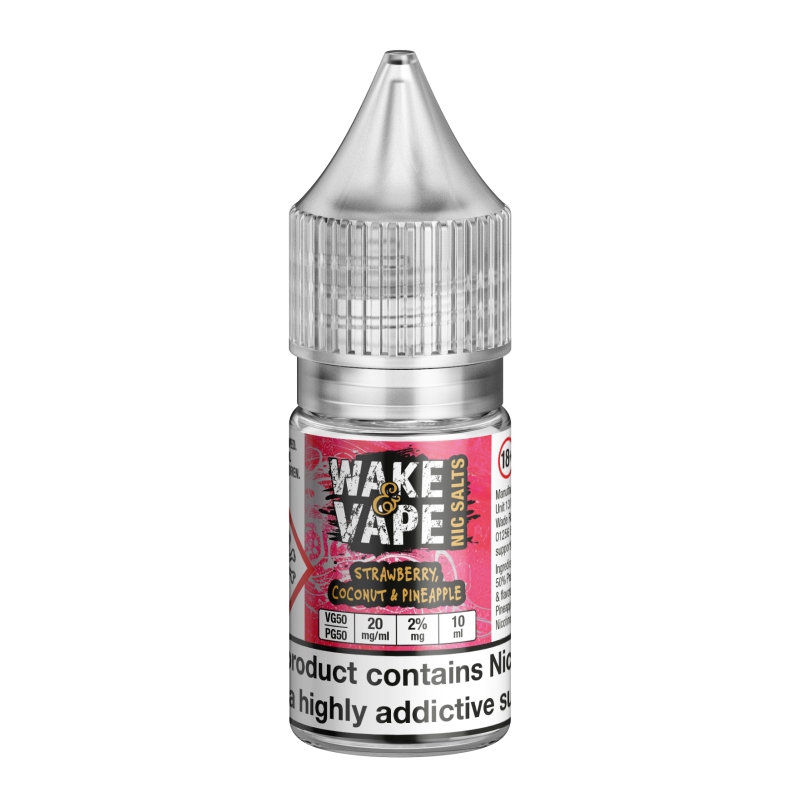 Wake & Vape Strawberry, Coconut & Pineapple 10ml Nic Salt
