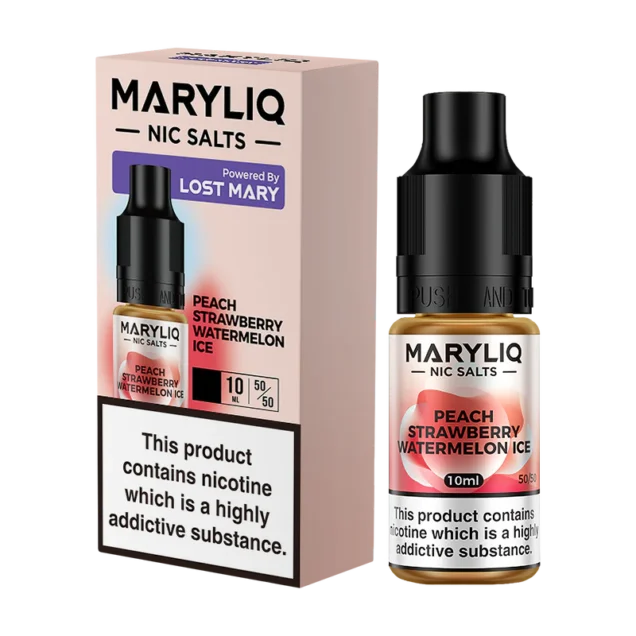 Peach Strawberry Watermelon Ice Maryliq Nic Salt by Lost Mary - Image 1