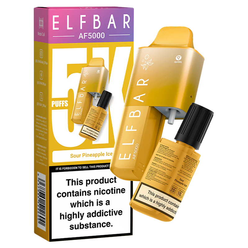 Sour Pineapple Ice Elf Bar AF5000 Disposable Vape Kit Sour Pineapple Ice Elf Bar AF5000 Disposable Vape Kit