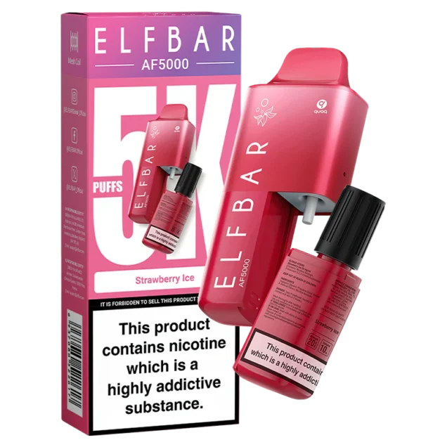Strawberry Ice Elf Bar AF5000 Disposable Vape Kit