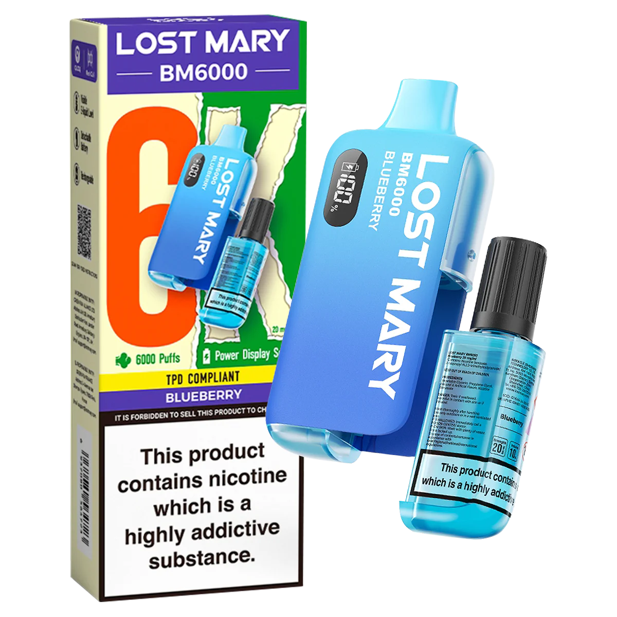 Blueberry Lost Mary BM6000 Big Puff Vape