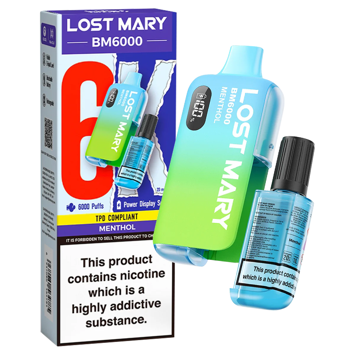 Menthol Lost Mary BM6000 Big Puff Vape