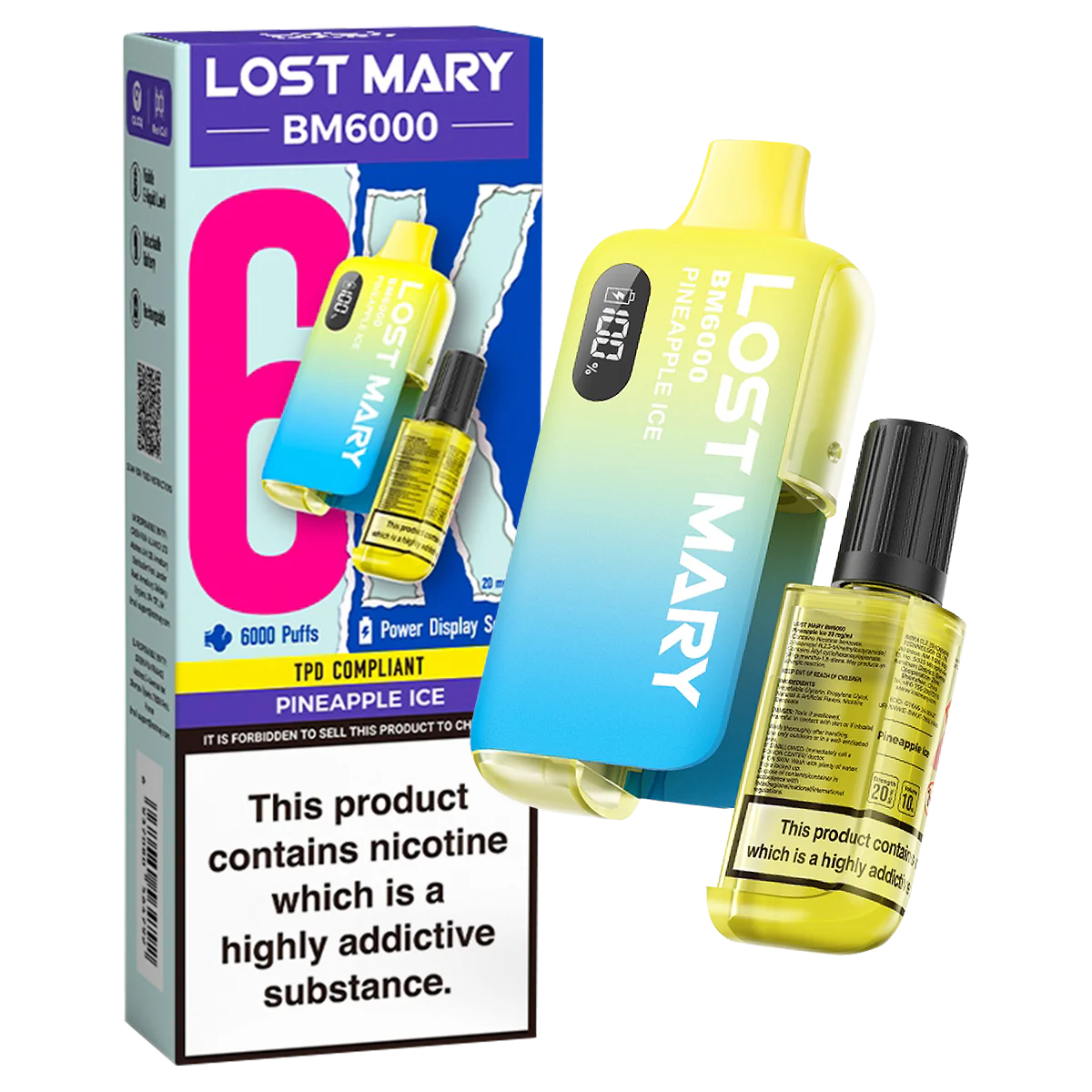 Pineapple Ice Lost Mary BM6000 Big Puff Vape Pineapple Ice Lost Mary BM6000 Big Puff Vape