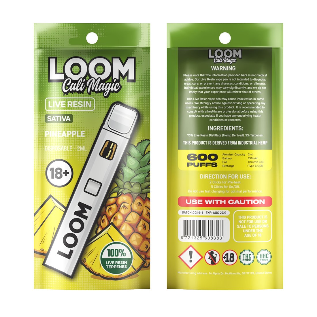 Pineapple Loom Cali Magic 2ml HHC Vape