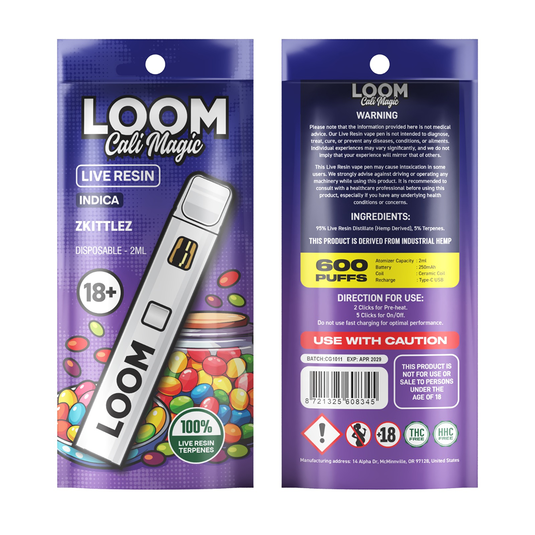 Zkittles Loom Cali Magic 2ml Vape Pen