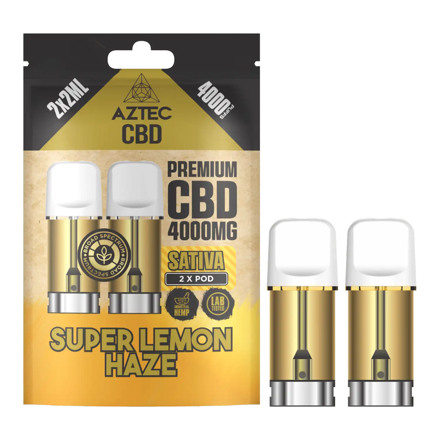 Super Lemon Haze Aztec CBD 4000mg Pod Refills